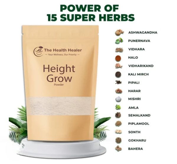 The Health Healer Height Grow Powder – 100% Natural Height Increase Supplement- 50g